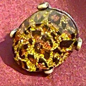 Statement Leopard Stone Egg Shaped Ring